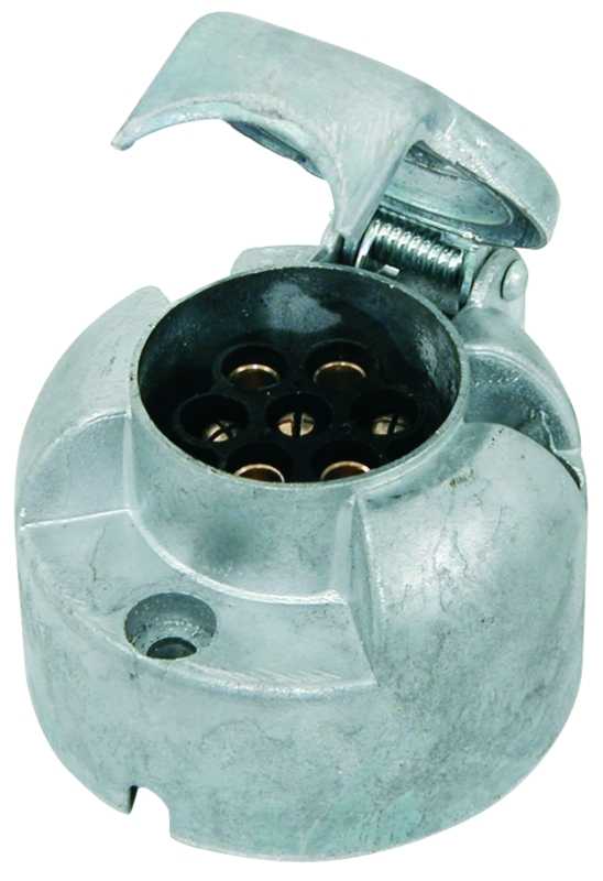 SOCLE FEMELLE PRISE ALUMINIUM 12 volts 7 PLOTS PRISE REMORQUE FEMELLE